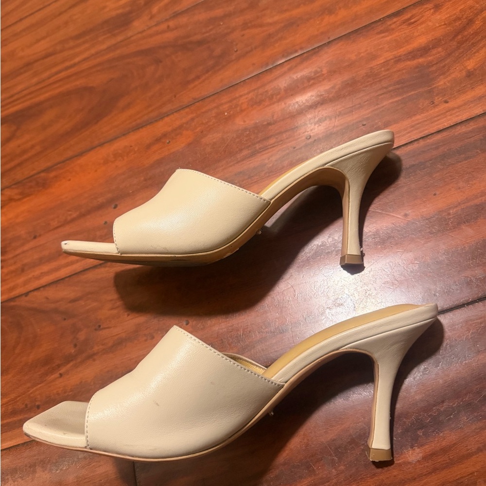 Tony Bianco Cream Square-Toe Mule Heels - Picture 8 of 11
